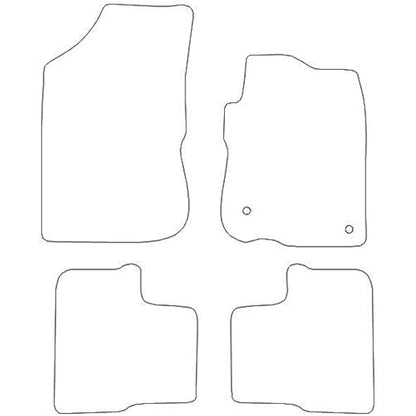 Car Mats FOR Peugeot 208/2008 / 2008 Crossover 2012-2019 Black Carpet - Black Ribbed Trim - Black Rectangle Heel Pad [SAPP-1433]
