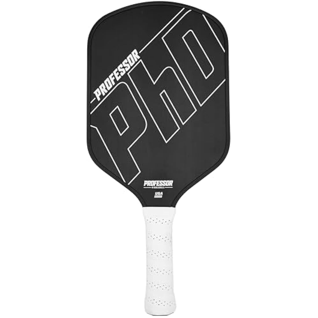 Professor PhD Raw Carbon Fiber Premium Pickleball Paddle Racket - USA Pickleball Approved - Honeycomb Core - Power & Control