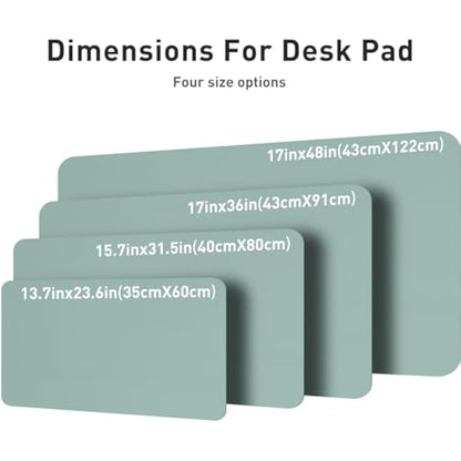 Leather Desk Pad Protector,Mouse Pad,Office Desk Mat,Non-Slip PU Leather Desk Blotter,Laptop Desk Pad,Waterproof Desk Writing Pad for Office and Home (80cm x 40cm, Light Blue)