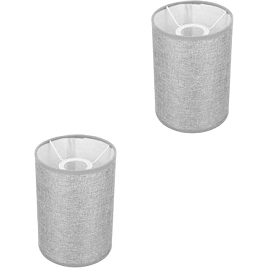 Hoement 2pcs Clip Harp Clip-on for Lampshade Shades Cloth Grey Lamps Style Shade Barrel and Indoor Drum Linen Chandelier Lamp Beige on Handcrafted Small Restaurant Light Finial