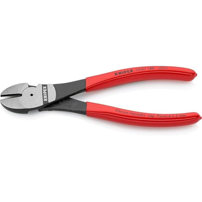 Knipex High Leverage Diagonal Cutter black atramentized, plastic coated 180 mm (self-service card/blister) 74 01 180 SB