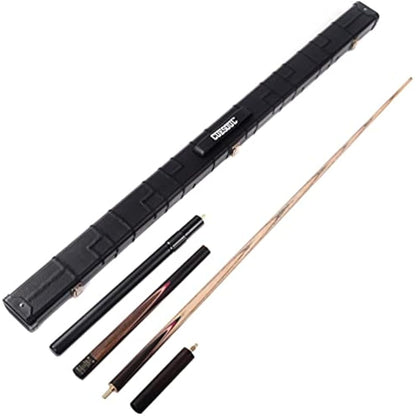 CUESOUL Classic Handmade 57 Inches 18oz Rosewood 3/4 Jointed Snooker Billiard Pool Cue, Rosewood Butts and Aluminum Telescope Extension with Leathertte Protective Case, 9.5mm Tip Snooker Cue Set