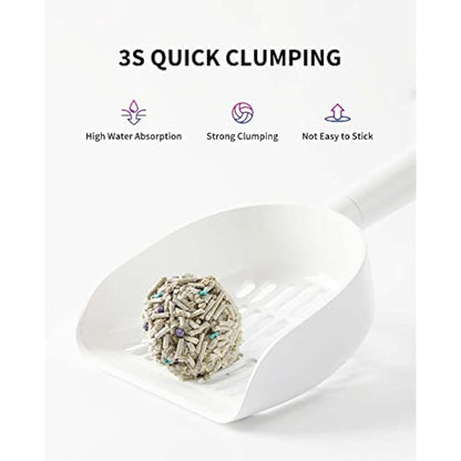 PETKIT Strong Clumping Cat Litters, 5 in 1 Mixed Cat Litter, 28 Litres Unscented Ultra Absorbent and Fast Drying Cat Litter, Flushable Odor Eliminating, Biodegradable, 4 Packs