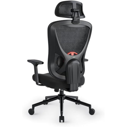 Eucladoceros Ergonomic Office Chair with Adjustable Armrests & Headrest - Lift Up Backrest Desk Chair with 3D Lumbar Support - Tilt 90°-125° - 150KG Weight Capacity - Ideal for Home Office(Black)