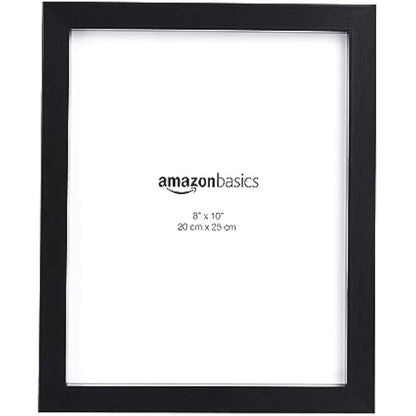Amazon Basics Rectangular Photo Frame for Tabletop and Wall Display, 2-Pack, Black, 20 cm x 25 cm