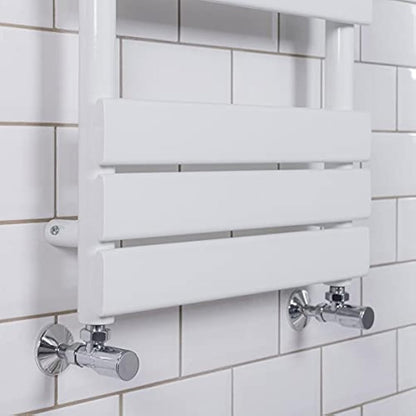 Warmehaus Designer Bathroom Flat Panel Heated Towel Rail Radiator Ladder Rad 800 x 500mm - White