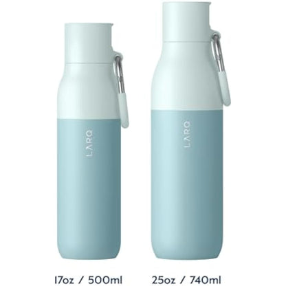 LARQ Bottle Flip Top 17oz - Insulated Stainless Steel Water Bottle with Straw | BPA Free | Reusable Water Bottle for Sports, Gym, and Travel | Keep Drinks Cold, Seaside Mint
