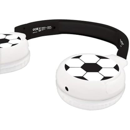 LEXIBOOK - Football - 2-in-1 Bluetooth & Wired Headphones with microphone and control button, Foldable and Adjustable, Long lasting rechargeable battery, HPBT010FO