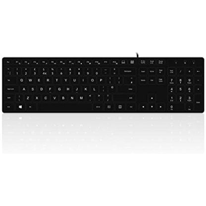 Accuratus 301 - USB Full Size, Super Slim Multimedia Keyboard with Square Modern Keys - Black,KYBAC301-UBLK