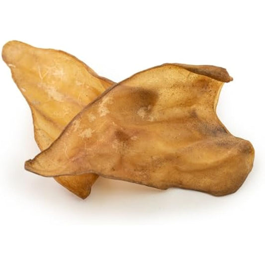 Dragonfly Products - 25 Pieces Air Dried Cows Ears Dog Treats | Natural Grain Free | Hypoallergenic & Low Fat | 100% EU | Dental Health | Gluten Free Whole Beef Ear Chew