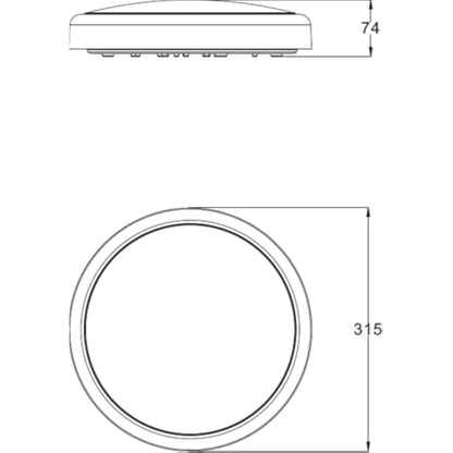 Knightsbridge LED Bathroom IP65 14W CCT Adjustable Wall or Ceiling mounting Bulkhead Fitting with Chrome Trim 315mm BT14ACTCH