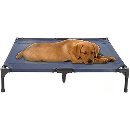 PETMAKER Elevated Dog Bed - 36x29.75-Inch Portable Pet Bed with Non-Slip Feet - Indoor/Outdoor Dog Cot or Puppy Bed for Pets up to 80lbs (Blue)