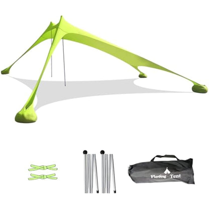 Floving Beach shade tent awning 4-5 people beach sunscreen anti-UV portable umbrella Sun Shelters (Green)