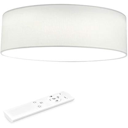 Navaris 22W LED Ceiling Light - 40cm Diameter Remote Controlled Round Flush Mount Ceiling Lamp with Dimmer, Temperature Change - White
