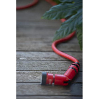 FITT YOYO 15 m, Extendable and Flexible Garden Water Hose Pipe with Multi-Function Spray Gun, Red