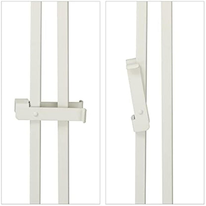 Relaxdays Garden, 3 Parts, Expandable, Ornate gate with 2 Fence Elements, Made of Steel, 185 x 98.5 cm (LxH), White, 98.5 x 185 x 2.5 cm