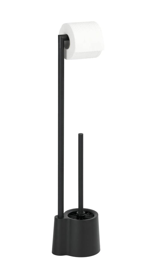 WENKO Avola 22989100 Toilet Brush Holder, Black, 13 x 66, 5 x 16 cm