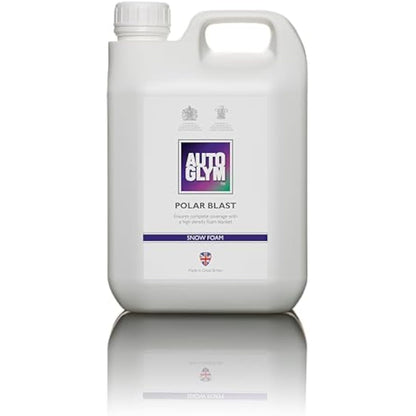 Autoglym Polar Blast, 2.5L Concentrate Extra Thick Snow Foam (15L when diluted) Softens dirt in advance of wash, pH Neutral Car Shampoo Suitable For All Paint Types, White