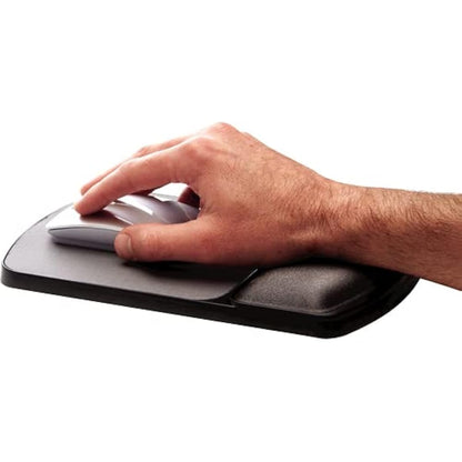 Fellowes Premium Gel Mouse Mat with Wrist Support - Mouse Pad with Non Slip Rubber Base - Ergonomic Mousepad for Computer Laptop - Graphite