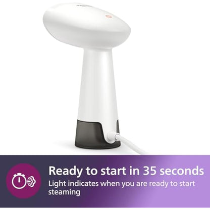 Philips Handheld Steamer 1000 Series, 35 sec. Heat-up Time, Lightweight & Compact Design, Heat Resistant Glove, 85 ml Water tank, White (STH1010/10)