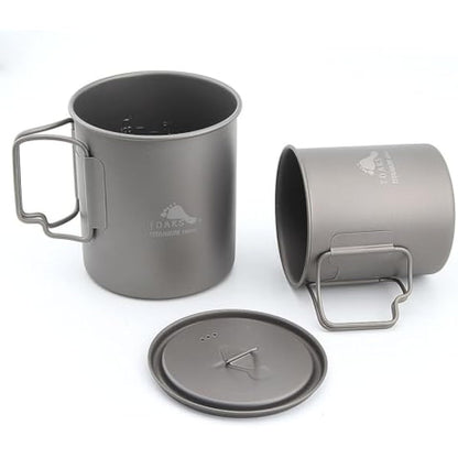 TOAKS Titanium Camping Pot Cup(375ml, 450ml, 550ml, 650ml, 750ml, 800ml, 900ml) … (750ml+450ml[CMB-750-450])