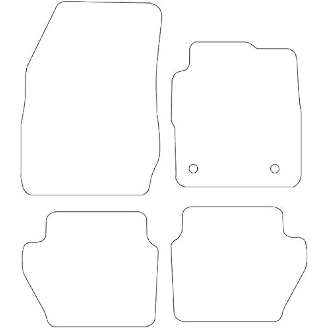 (D9:CT65) 4 Piece Ford (2011-2018) Fiesta (MK7) Vehicle Specific Car Mat Set Grey Carpet Red Trim