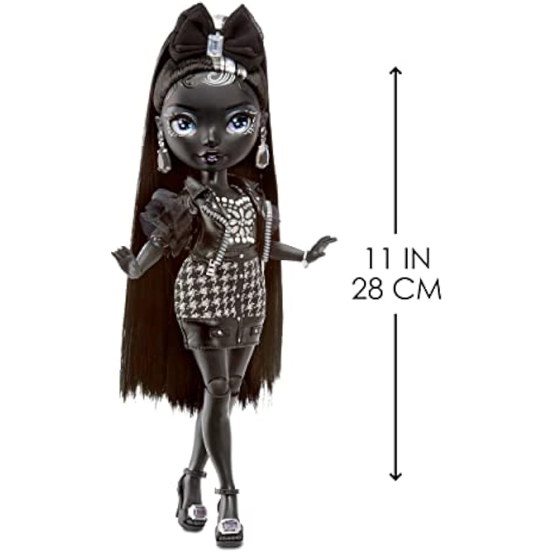 Rainbow High Shadow High Series - SHANELLE ONYX - Greyscale Fashion Doll With Straight Black Hair, Two Designer Outfits, & Accessories - Collectable - For Kids Ages 6+