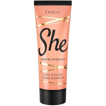Onyx SHE Face Sunbed Cream | Bronzing Accelerator for Women | Deep Tan Enhancer for Indoor & Outdoor Use | Hydrating Formula with Anti-Cellulite Benefits | Smooth, Even, Long-Lasting Sun-Kissed Glow