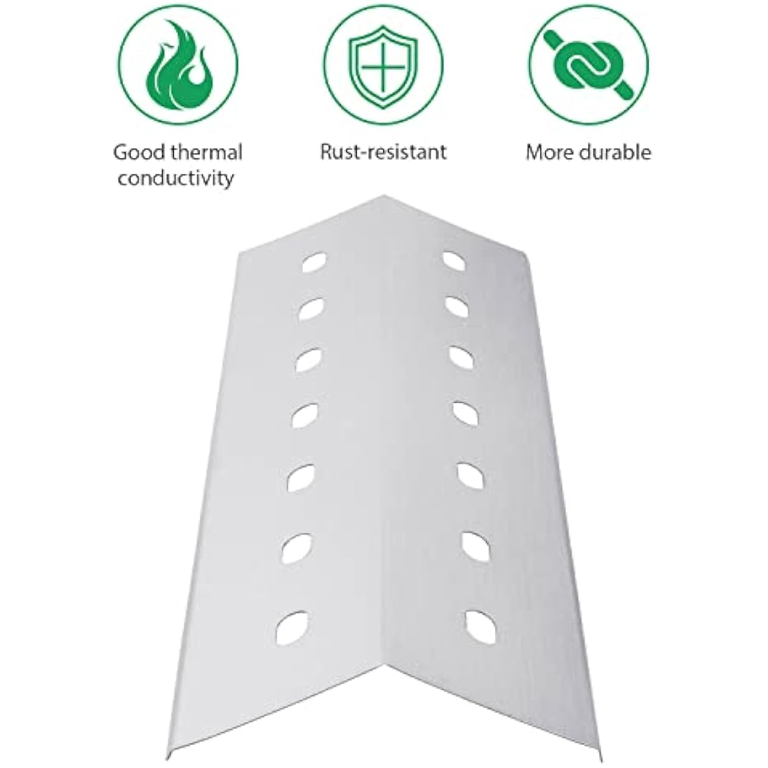 WELL GRILL 3-Pack Stainless Steel Flavorizer Bars, Heat Shield Tent, Flame Distributor Outdoor Barbecue Replacement Parts for Most Gas Grills (41cm x 14cm L x W)