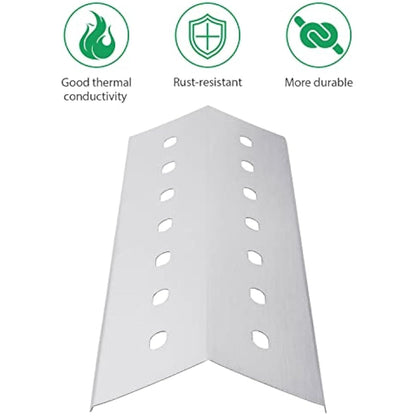 WELL GRILL 3-Pack Stainless Steel Flavorizer Bars, Heat Shield Tent, Flame Distributor Outdoor Barbecue Replacement Parts for Most Gas Grills (41cm x 14cm L x W)