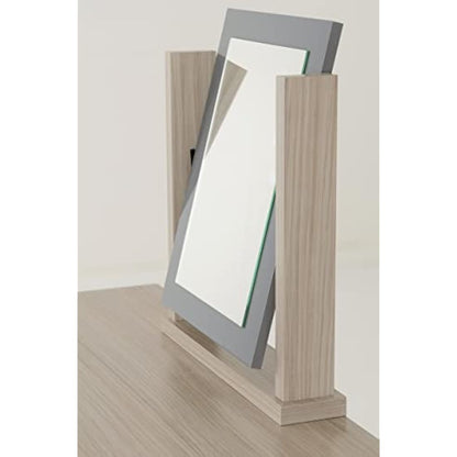 Seconique Nevada Dressing Table Set in Grey Gloss/Light Oak Effect Veneer