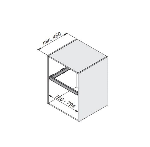 Emuca - Kit of organizer drawer with rack with soft-close slide for closets, adjustable, module 800mm (31,5 inch)