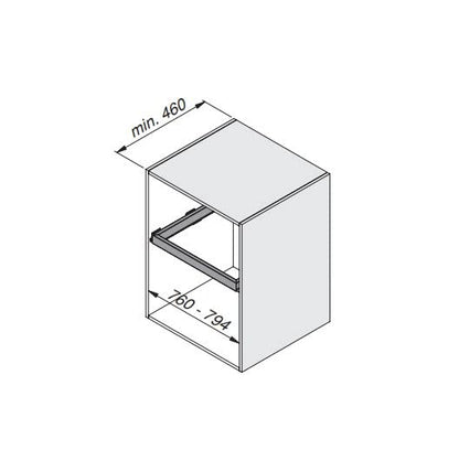 Emuca - Kit of organizer drawer with rack with soft-close slide for closets, adjustable, module 800mm (31,5 inch)