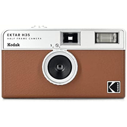 KODAK EKTAR H35 Half Frame Film Camera, 35mm, Reusable, Focus-Free, Lightweight, Easy-to-Use (Brown) (Film & AAA Battery are not Included)