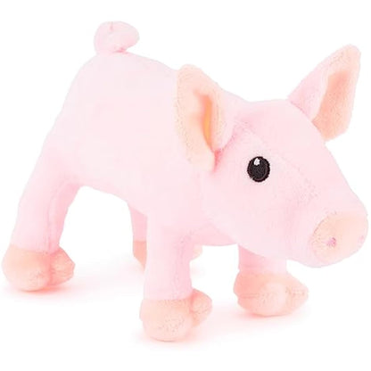 Zappi Co 100% Recycled Plush Piglet Toy (14cm Length) Stuffed Soft Cuddly Eco Friendly animals Collection For New Born Child First kid pig