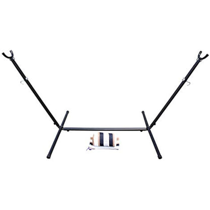 Ross James Garden Furniture, 100% Double Cotton Hammock with heavy Duty Metal Stand with over 200kg Weight Capacity (2020 Model) (Duck Egg and Blue Stripe)