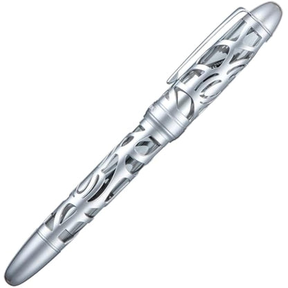 Asvine P80 Piston Filling Fountain Pen Fine Nib, Spider Skeleton Transparent Gray Acrylic Pen Case and Wrench Set