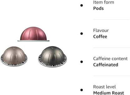Nespresso Vertuo Gran Lungo Selection Long Expiry Coffee Pods Capsules Fortado Arondio Aflorazio 30 Pods 3 Sleeves