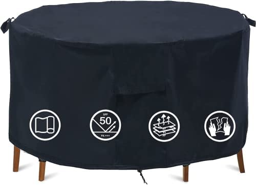 Garden Furniture Covers Waterproof, Garden Table Cover Round Patio Furniture Table Covers Outdoor Round Table Cover Patio Set Cover Protection