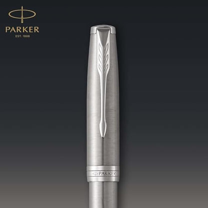 Parker Sonnet Fountain Pen | Stainless Steel with Palladium Trim | Fine Nib | Gift Box