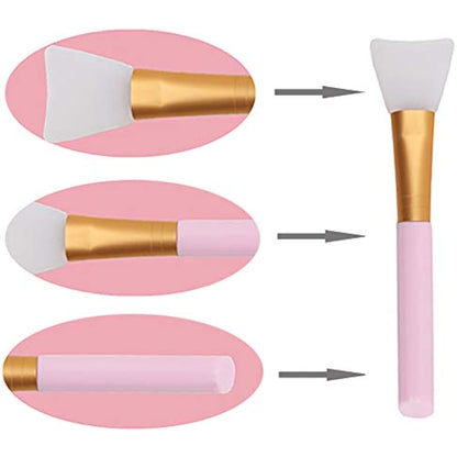 3 Pack Silicone Face Mask Makeup Brushes, Facial Mask Brush Skin Care Beauty Tool Silicone Cosmetic Brush Mud Mask Brush DIY Makeup Tool (Multicolor)