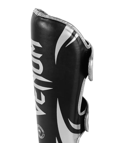 Venum, Challenger Standup Shin Guards, Men's, L, Black/Silver