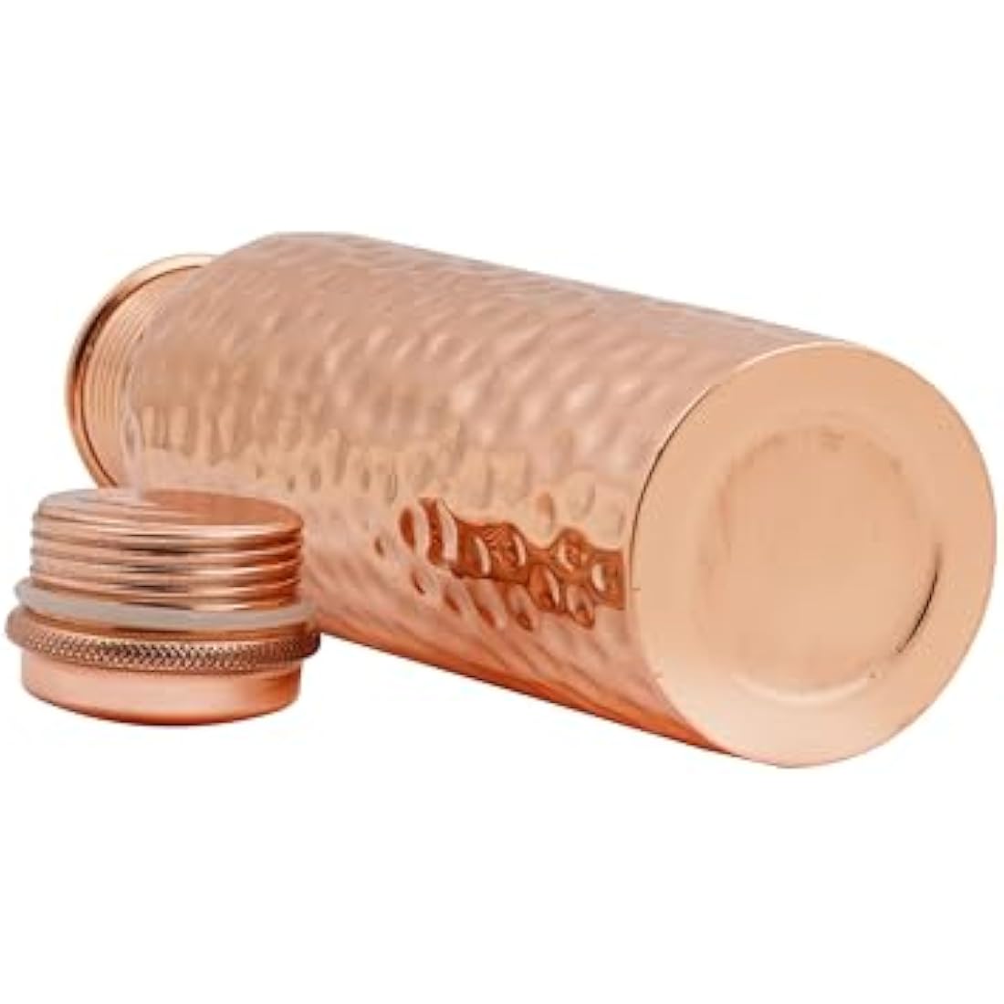 Craft Trade Pack of 2 Pure Copper Bottle with Lid and Carry Bag for Drinking Water BPA Free Leak Proof Boosts Immunity, Supports Digestive & Liver Health, Ayurveda Inspired 34oz - 1 Litre Natural