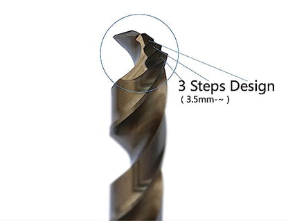 Metric M42 8% Cobalt Twist Drill Bits Set for Stainless Steel and Hard Metal (1mm-10mm/19pcs)