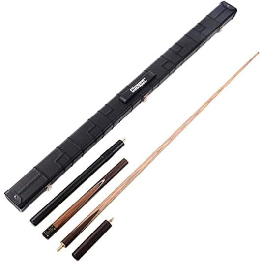 CUESOUL Classic Handmade 57 Inches 18oz Rosewood 3/4 Jointed Snooker Billiard Pool Cue, Rosewood Butts and Aluminum Telescope Extension with Leathertte Protective Case, 9.5mm Tip Snooker Cue Set