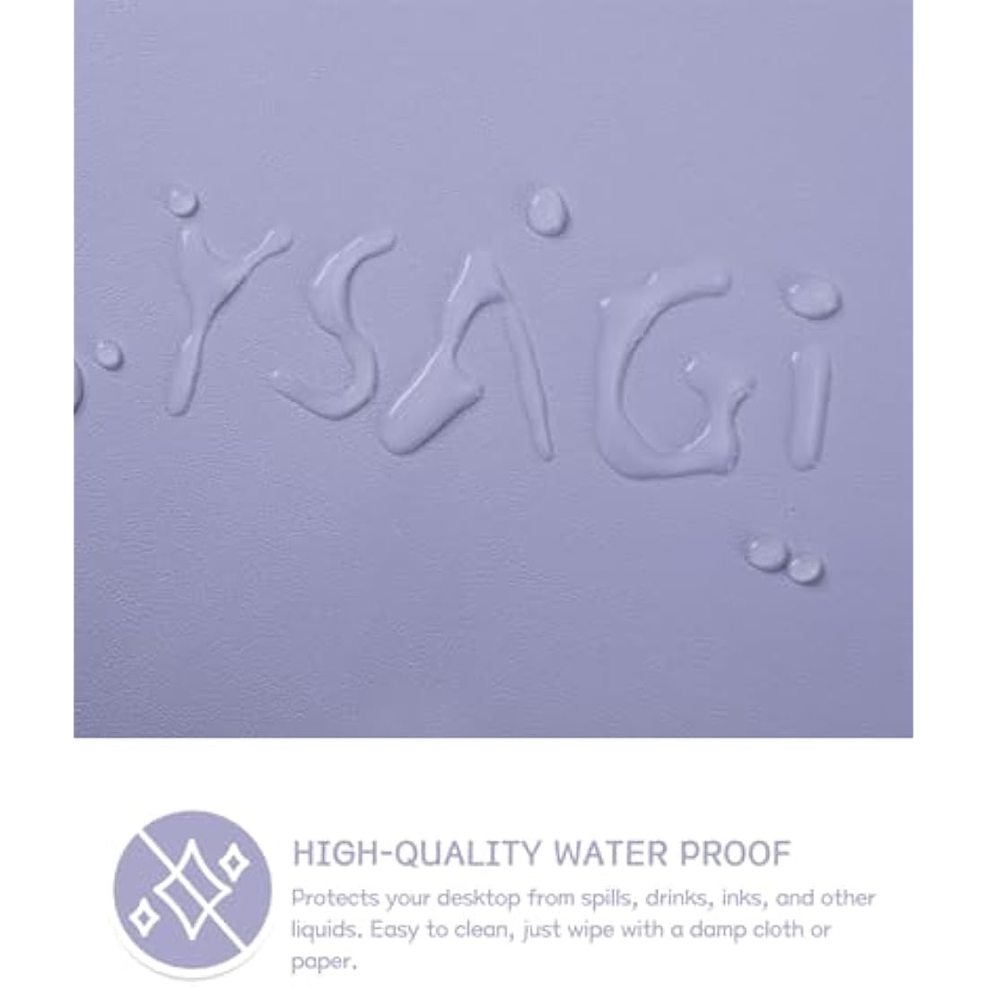 YSAGi Non-Slip Desk Pad, Waterproof PVC Leather Desk Table Protector, Ultra Thin Large Mouse Pad, Easy Clean Laptop Desk Writing Mat for Office Work/Home/Decor (90 x 43 cm, Lavender)