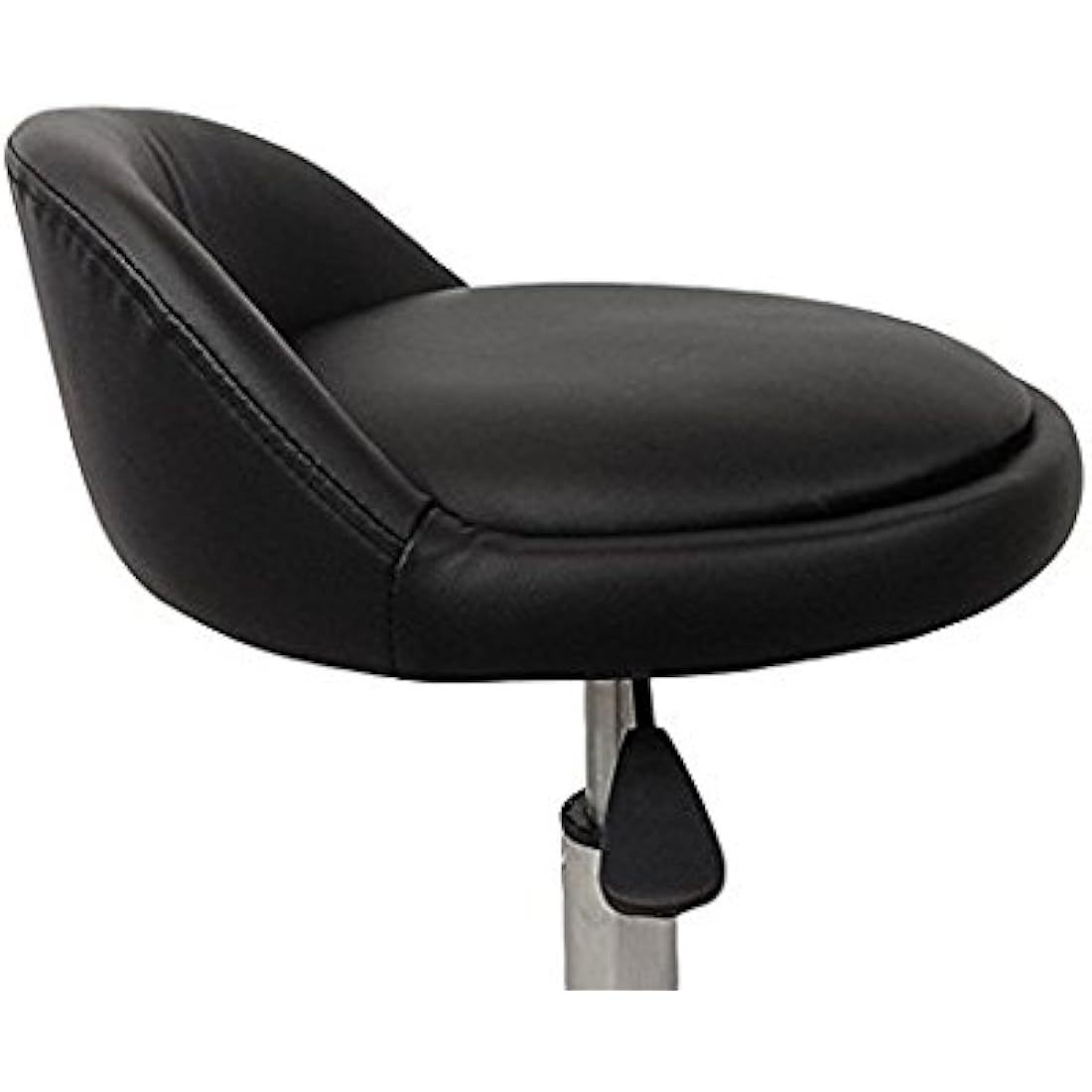 display4top Black Adjustable Swivel Rolling Cushion Tattoo Massage Hydraulic Salon Stool with Back,5 Wheels