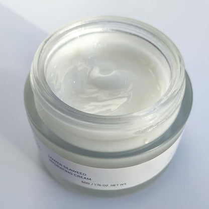 SEAWEED ORGANICS - Lower Seaweed Hydrating Cream, Organic Scottish Kelp, Toothed wrack, Sea spaghetti extract, Day cream, For sensitive Skin, Made in the UK, 50g, DIANA DRUMMOND