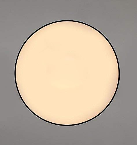 SPARKSOR Ceiling Light, Modern Fabric Pendant Light Shade, Large Black Drum Lampshade, Round Pendant Lamp, for Bedroom Living Room, Flush Chrome Matt, 3 Bulb, E27