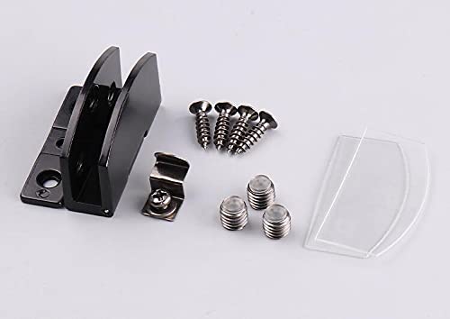 Black Frameless Glass Door Cabinet Display - 2 Pieces, 90 Degree Hinge